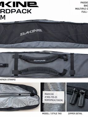 Dakine Boardpack Travel Bag in Black and Gray